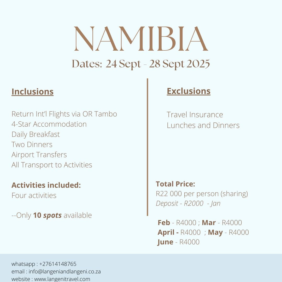 Namibia: 24 SEPT - 29 SEPT '25