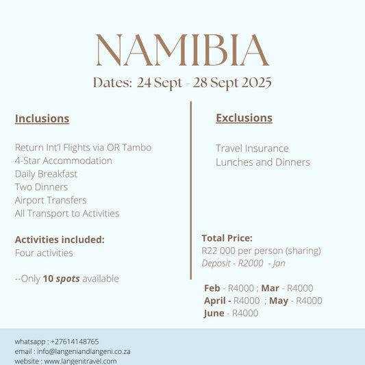 Namibia: 24 SEPT - 29 SEPT '25