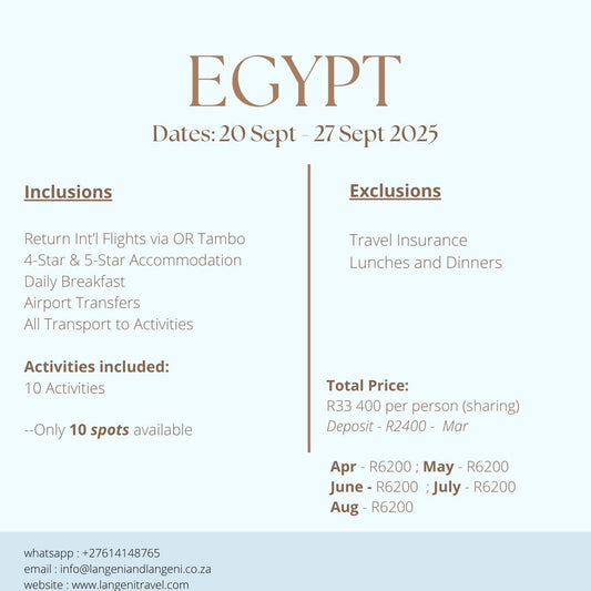 Egypt: 20 SEPT - 27 SEPT '25