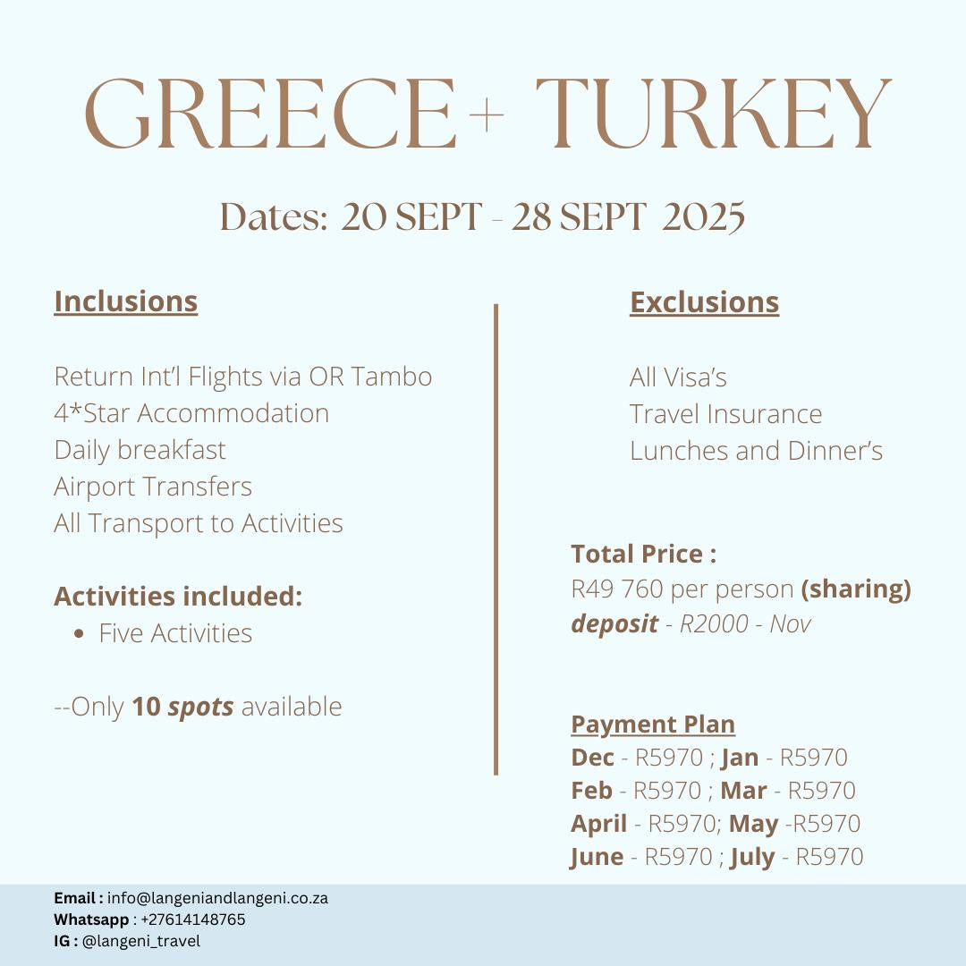 Greece, Turkey: 20 SEPT - 28 SEPT '25